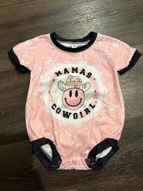 Pink "Mamas Cowgirl" Graphic One-Piece Bodysuit